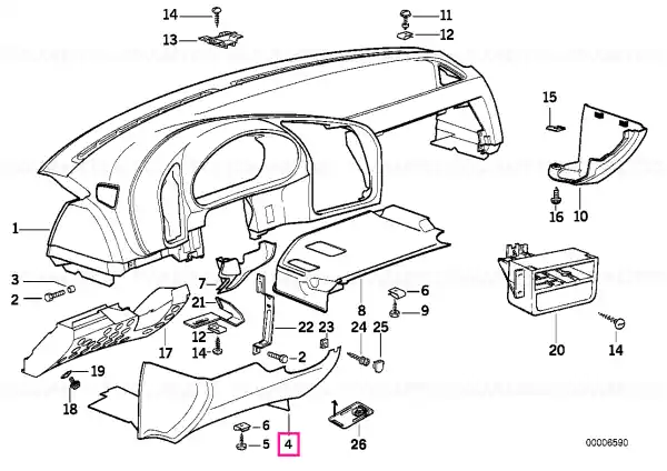 Panou trim inferior stâng GRAU - BMW Reducere extra