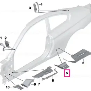 Ultima șansă Shaped part, B-pillar, bottom left - BMW