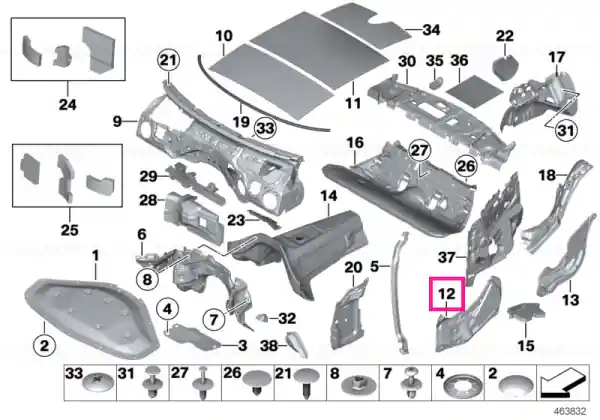 Ofertă specială Sound insulation, door, front right - BMW
