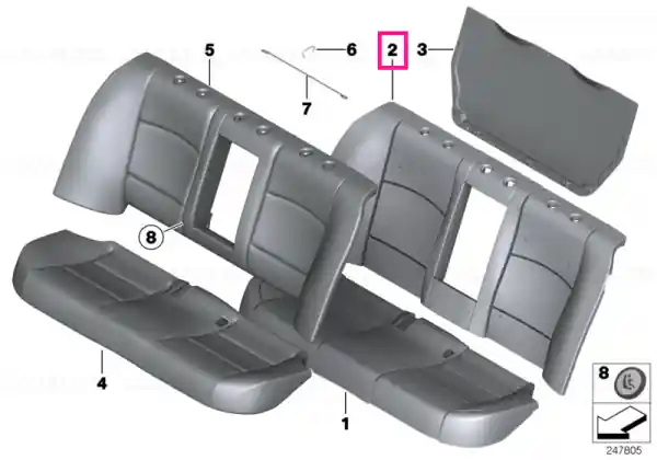 Comandă acum Foam section, basic, backrest - BMW