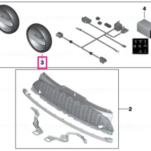 Doar azi LED auxiliary headlight SCHWARZ / BLACK - BMW - Mini
