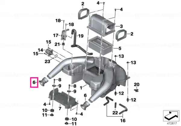 Set, intake neck, front - BMW Motorrad Disponibil imediat