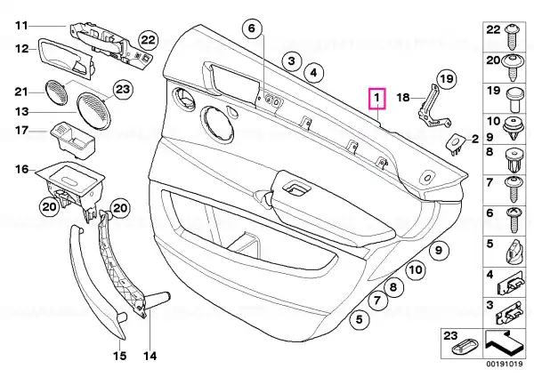 Door lining leather rear left ZIMTBRAUN - BMW Calitate înaltă