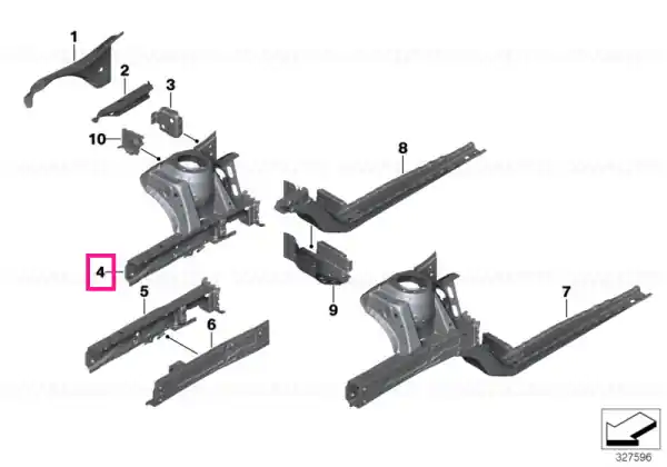 Strut tower, front left - BMW - Mini Preț redus