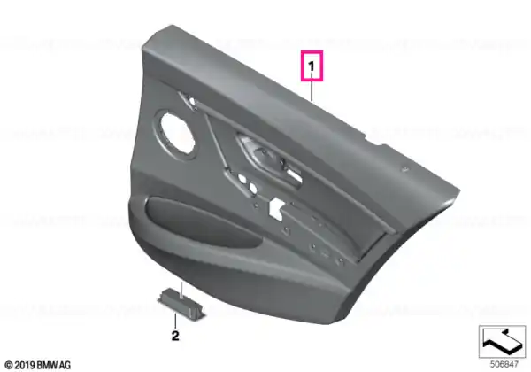 Door lining vynil rear left VENETOBEIGE - BMW Retur gratuit