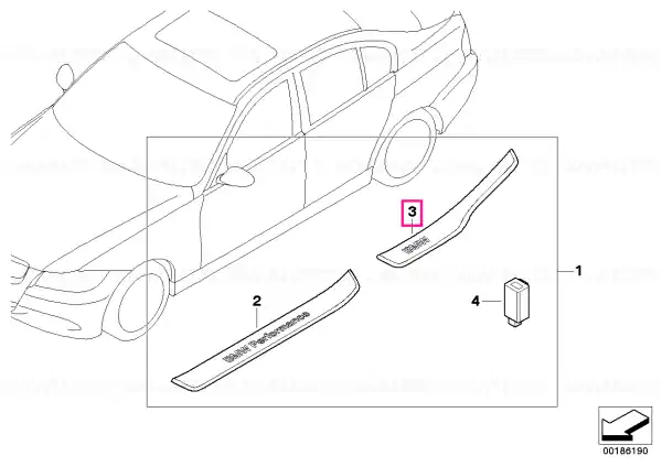 Popular Illuminated door sill strip rear left BMW PERFORMANCE