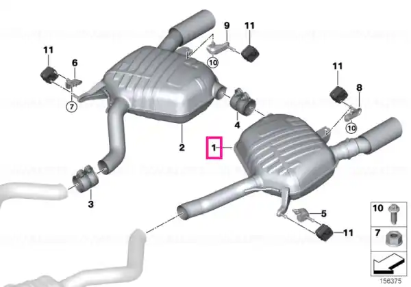Rear silencer, left, with exhaust flap - BMW Ultima șansă