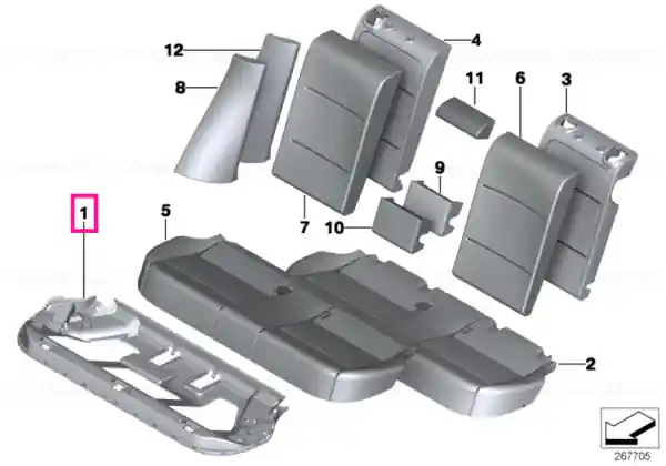 Transport gratuit Seat carrier, rear - BMW