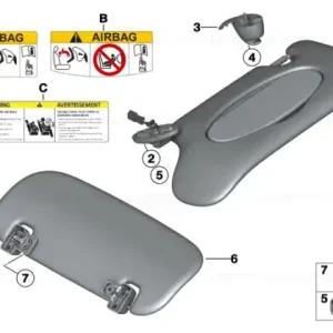 Sun visor without label, left CARBON BLACK - BMW - Mini Reducere extra