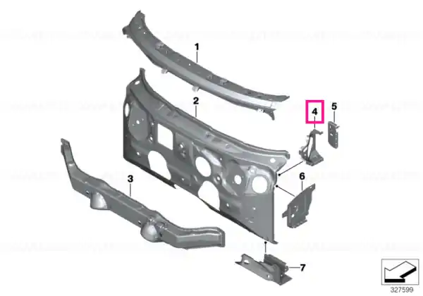 Plată securizată Suport ranforsare tub sprijin stânga - BMW