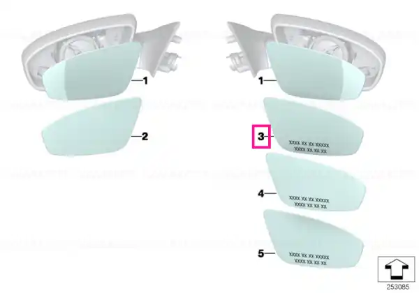 Promoție Mirror glass, heated, convex, right - BMW