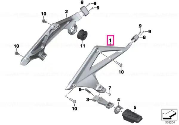 Cumpără acum Footrest plate, rear left - BMW Motorrad