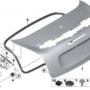 Retur ușor Right trunk lid hinge - BMW - Mini