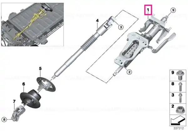 Manually adjust. steering column - BMW Livrare gratuită