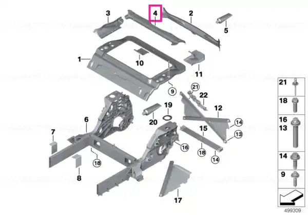 Crossmember, rear upper - BMW Expediere rapidă