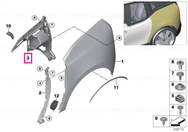 Cărucior panou lateral spate stânga 2 - BMW Livrare rapidă