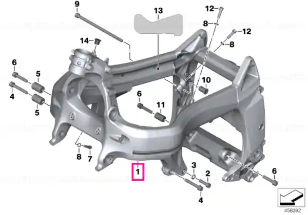 Preț redus Main frame SILVER - BMW Motorrad