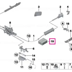 Attachment set, lock, roof shell - BMW Nu rata