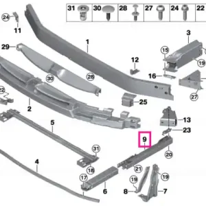 Adapter, lower left - BMW - Mini Preț redus