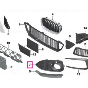 Vezi acum Grille, bumper w/o fog light, front rght -M- - BMW