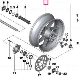 Black rear wheel 6,0X17 - BMW Motorrad Reducere extra