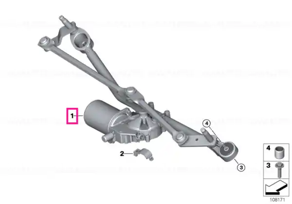 Linkage, wiper system with motor - BMW Ofertă limitată