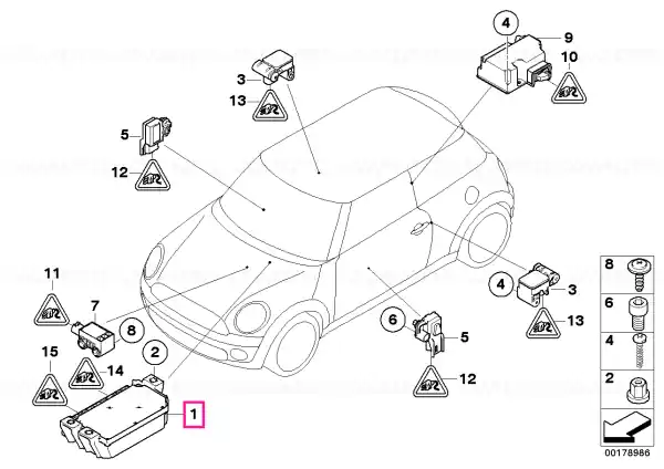 Plată securizată Control unit airbag - BMW - Mini