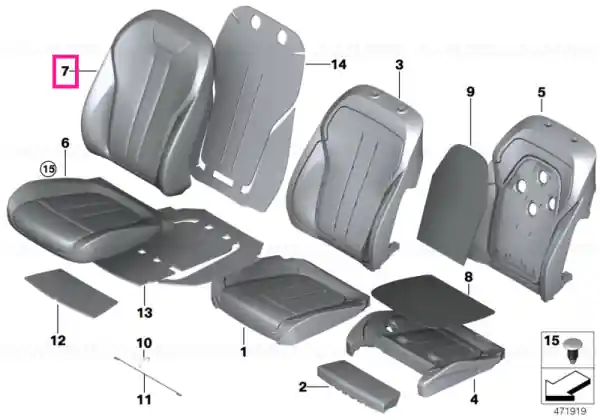 Reduceri Husă spătar Comfort piele CANBERRABEIGE - BMW