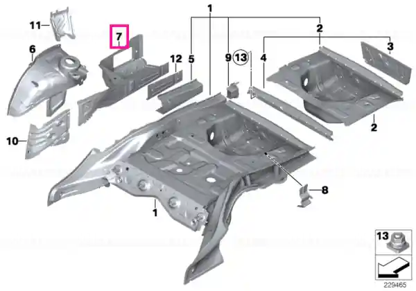 Retur ușor Extension for rear left wheel well - BMW