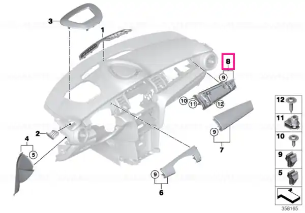Preț mic Secret compartment, passenger side - BMW - Mini