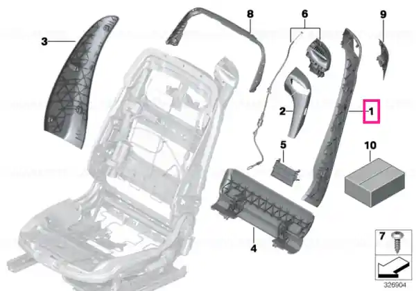 Reducere extra Ornament spătar exterior dreapta VERMILIONROT - BMW