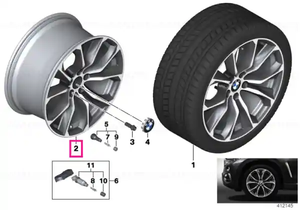 Light alloy rim 11JX20 ET:37 - BMW Lichidare de stoc