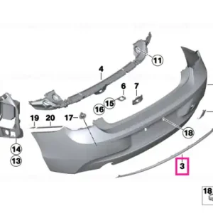Bandă trim bara spate LINE SPORT - BMW Plată sigură