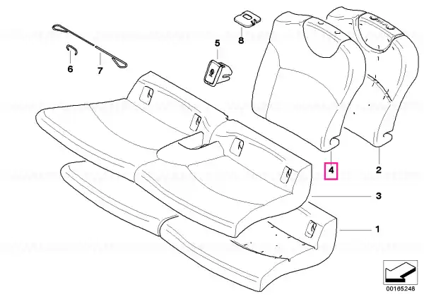 Husă spătar țesătură/piele dreapta CREAM WHITE - BMW - Mini Cumpărături sigure