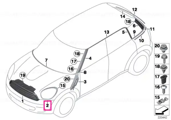 Inel trim far dreapta BLACK - BMW - Mini Super ofertă