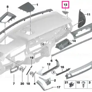 Acoperire dezapă ușă laterală stânga SCHWARZ - BMW Reducere extra