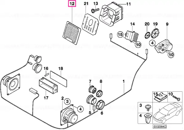 Acoperire subwoofer sus HARMAN KARDON - BMW Cel mai vândut