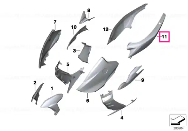 Tail cowling, left ALPINE-WHITE 3 - BMW Motorrad Reducere de preț