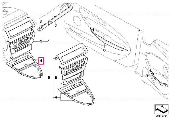 Decor panel for centre console SCHWARZ - BMW Ofertă de sezon