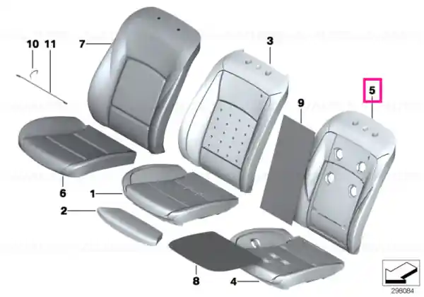 Foam section, comf. backrest, A/C, right - BMW Cel mai vândut