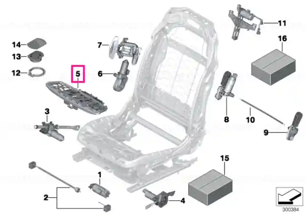 Premium Mechanism, thigh support, right - BMW
