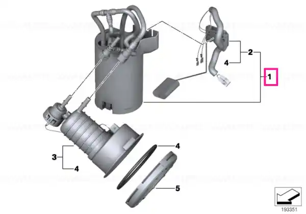 Delivery unit with in-tank pump, right - BMW Reducere specială