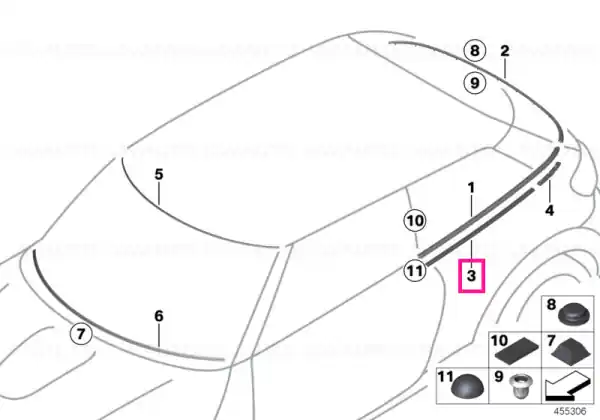 Retaining strip, outer - BMW - Mini Nu rata