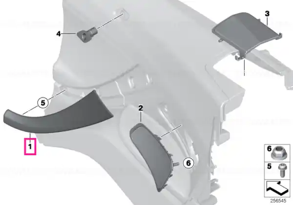 Ornament decorativ negru lucios stânga - BMW Livrare gratuită