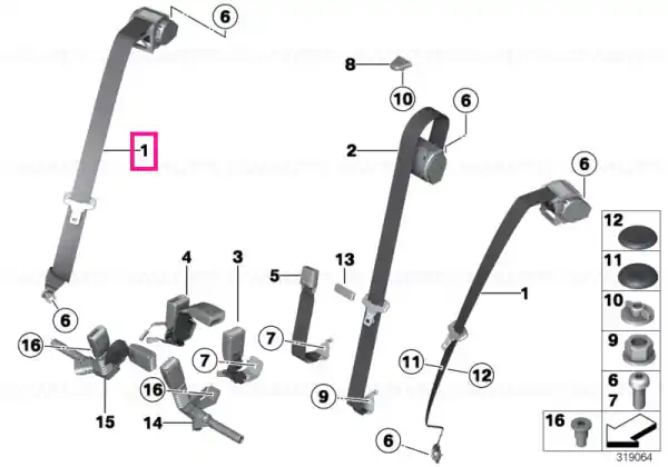 Ultima șansă Upper strap, rear outer OYSTER 71 - BMW