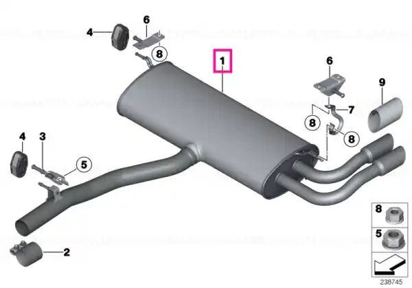 Ofertă limitată Rear silencer with exhaust flap - BMW