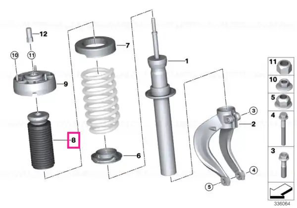 Ofertă specială Auxiliary damper with guard tube, front - BMW