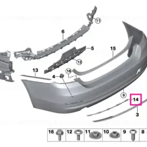 Banda retentie trim structura, spate stanga - BMW Super ofertă