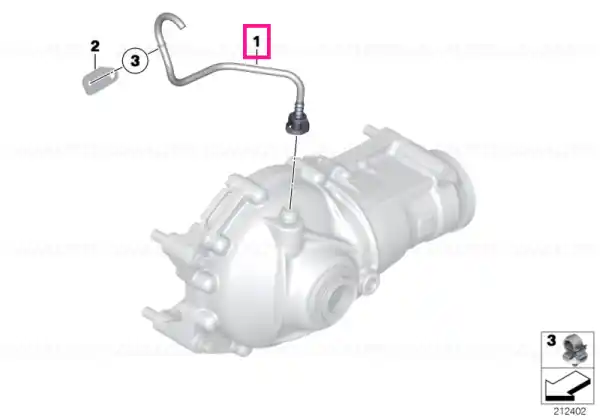 Vent line, front final-drive unit - BMW Disponibil imediat