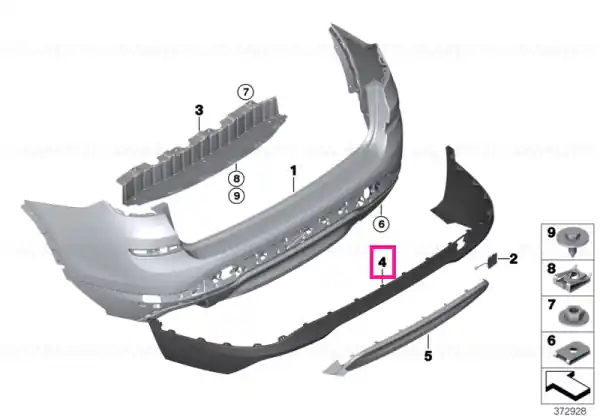 Popular Panel for bumper, rear PDC / SCHWARZ - BMW